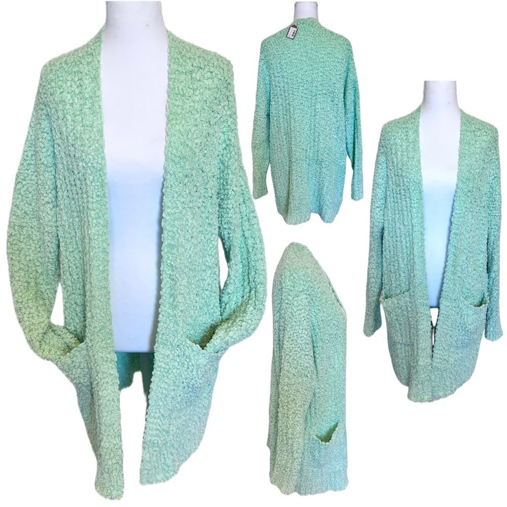 NWT Popcorn Texture Cardigan Small Mint Green